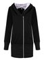 Hooded Straight Cute Plain Pockets Coat (Style V101251)