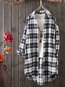 Long Loose Western Plaid Cotton Coat (Style V101257)