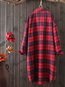 Long Loose Western Plaid Cotton Coat (Style V101257)