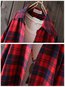 Long Loose Western Plaid Cotton Coat (Style V101257)