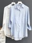 Shirt Collar Loose Plain Cotton Button Coat (Style V101258)