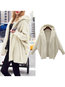 Hooded Long Loose Date Night Plain Coat (Style V101259)