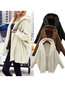 Hooded Long Loose Date Night Plain Coat (Style V101259)