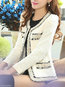 Round Neck Short Cute Wool Button Jacket (Style V101269)
