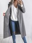 Shawl Collar Slim Office Plain Polyester Coat (Style V101272)