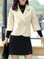 Shawl Collar Straight Office Plain Button Jacket (Style V101284)
