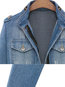 Stand Collar Slim Party Plain Denim Jacket (Style V101291)