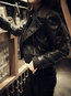 Straight Date Night Plain PU Leather Zipper Jacket (Style V101292)