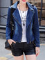 Shawl Collar Straight Date Night Plain Zipper Jacket (Style V101300)
