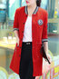 Stand Collar Straight Casual Letter Button Coat (Style V101305)