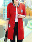 Stand Collar Straight Casual Letter Button Coat (Style V101305)
