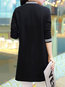 Stand Collar Straight Casual Letter Button Coat (Style V101305)