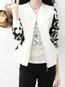Stand Collar Short Straight Cotton Blends Pockets Jacket (Style V101306)