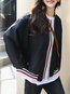 Stand Collar Short Loose Polyester Zipper Jacket (Style V101308)