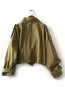 Stand Collar Short Loose Plain Rivet Jacket (Style V101312)