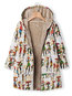 Hooded Loose Figure Cotton Blends Pockets Coat (Style V101317)