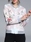 Short Cute Floral Polyester Zipper Jacket (Style V101327)
