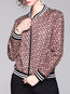 Stand Collar Straight Graphic Polyester Zipper Jacket (Style V101334)