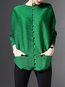 Round Neck Straight Date Night Plain Button Jacket (Style V101335)