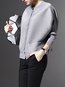 Round Neck Straight Date Night Plain Button Jacket (Style V101335)