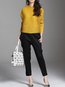 Round Neck Straight Date Night Plain Button Jacket (Style V101335)
