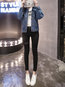 Shawl Collar Long Casual Denim Button Coat (Style V101346)