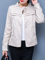 Stand Collar Short Straight Date Night Polyester Jacket (Style V101350)