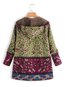 Hooded Long Casual Floral Dacron Coat (Style V101357)