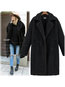 Shawl Collar Long Elegant Cotton Button Coat (Style V101363)