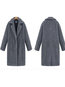 Shawl Collar Long Elegant Cotton Button Coat (Style V101363)