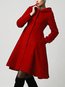 Hooded Long Elegant Polyester Button Coat (Style V101369)