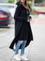 Hooded Long Fashion Plain Pockets Coat (Style V101371)