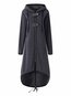 Hooded Long Fashion Plain Pockets Coat (Style V101371)