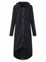 Hooded Long Fashion Plain Pockets Coat (Style V101371)