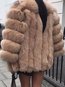 Long Loose Elegant Plain Fauxfur Coat (Style V101374)