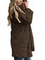 Shawl Collar Knee Length Plain Fauxfur Pockets Coat (Style V101383)