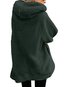Hooded Long Plain Dacron Zipper Coat (Style V101387)