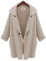 Shawl Collar Long Loose Date Night Button Coat (Style V101391)