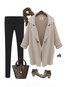 Shawl Collar Long Loose Date Night Button Coat (Style V101391)