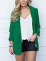 Shawl Collar Loose Plain Polyester Pockets Coat (Style V101406)