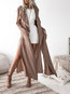 Shawl Collar Loose Date Night Linen Cotton Pockets Coat (Style V101409)