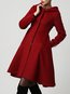 Hooded Long Date Night Plain Button Coat (Style V101415)