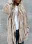 Hooded Long Loose Elegant Plain Coat (Style V101428)