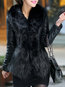Shawl Collar Slim Elegant Fauxfur Feather Coat (Style V101429)