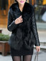 Shawl Collar Slim Elegant Fauxfur Feather Coat (Style V101429)