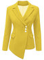 Shawl Collar Office Plain Cotton Button Jacket (Style V101435)
