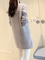 V-neck Loose Elegant Plain Cotton Coat (Style V101437)