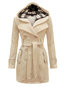 Shawl Collar Slim Elegant Plain Cotton Coat (Style V101440)