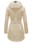 Shawl Collar Slim Elegant Plain Cotton Coat (Style V101440)