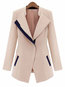 Hooded Long Color Block Cotton Pockets Coat (Style V101444)